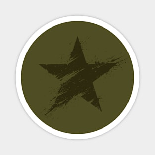 Painted Star - Army Green Magnet